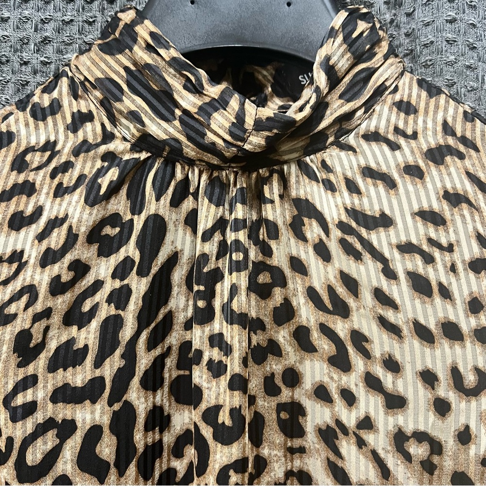 Sugar Lips Leopard Print High Neck Belted Dress Size XS - Picture 4 of 8